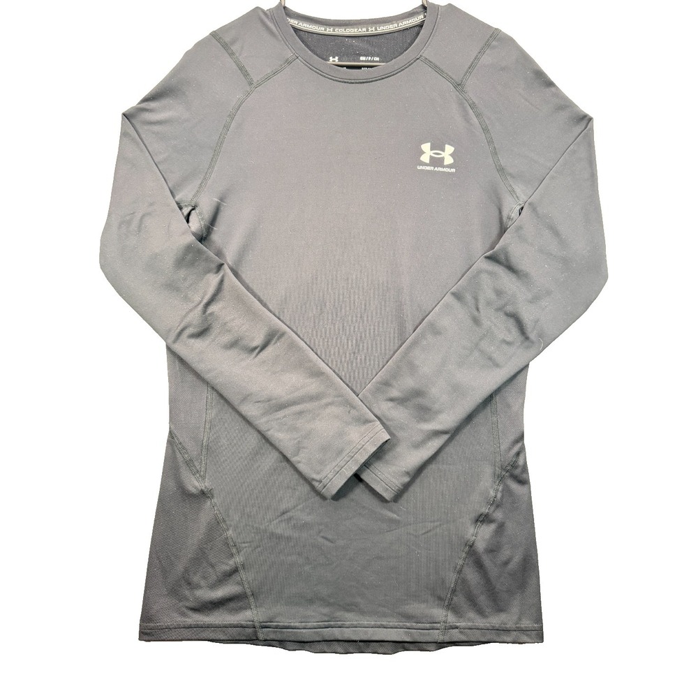 Under Armour ColdGear Mens Small Black Long Sleeve Fitted Base Layer Shirt - Picture 1 of 5